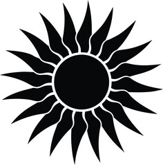 Solar Flare Silhouette Vector Art Illustration