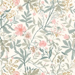 Dreamy Botanical Floral Vector Illustration