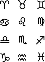 Zodiac Signs Aries, Taurus, Gemini, Cancer, Leo, Virgo, Libra, Scorpio, Sagittarius, Capricorn, Aquarius, and Pisces