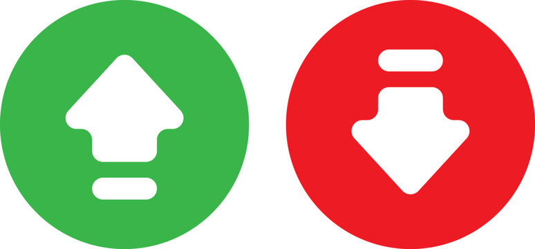 Green up arrow and red down arrow icons