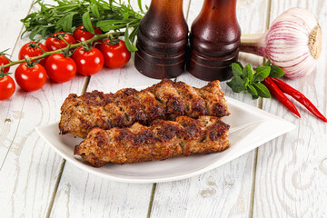Chicken kebab minced meat and spices