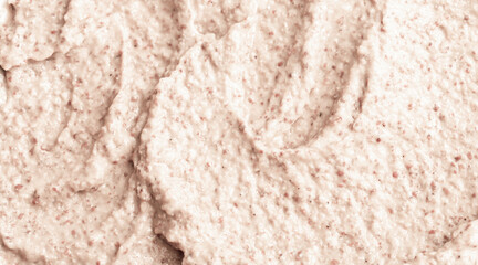 Texture of porridge close-up. Baby food, coarse porridge. Background texture of food for children.