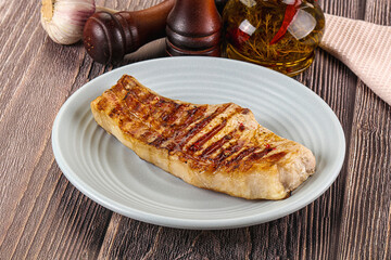 Tasty hot grilled pork loin