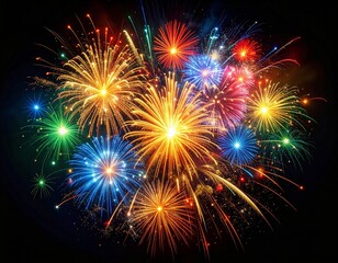 Fototapeta premium Beautiful Diwali Glowing Firecrackers on Black Background