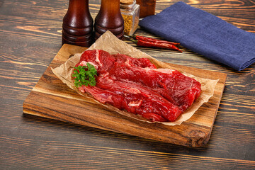 Raw beef meat piece for cooking