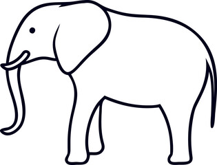 Flat elephant outline vector for nature branding, eco campaigns, and DIY crafts.