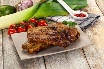 Tasty roasted pork ribs with spices