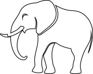 elephant outline vector illustration, i