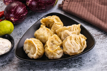 Steamed Nepali Momo stuffed dumplings