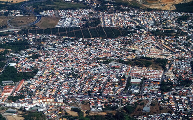 Aerial or drone view of Lisbon in Portugal