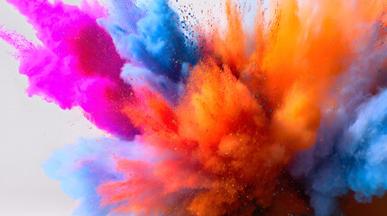 Obraz premium Abstract multicolor explosion on white backdrop
