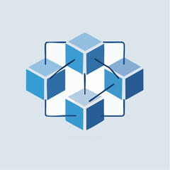 Abstract interconnected cube network illustration symbolizing modern connectivity and data flow