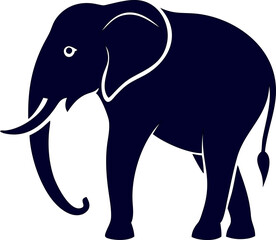 Elephant icon vector silhouette for nature apps, wildlife foundations, and eco campaigns.