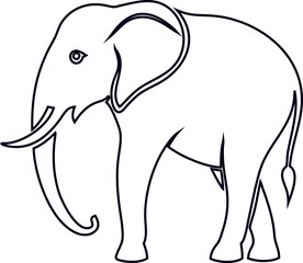 Elegant and simple elephant outline vector, perfect for wall art and brand identity.