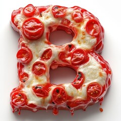 Pizza Letter B Delicious Food Alphabet.