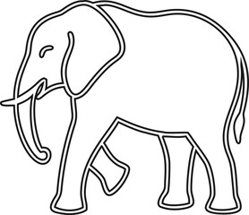 Obraz premium Creative elephant outline vector icon for animal-themed logos, flyers, and product tags.