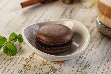 Sweet tasty almond dessert - chocolate macaroon