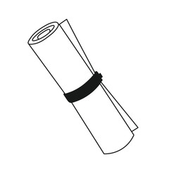 Clean vector illustration of a rolled yoga mat with strap, symbolizing yoga practice, stretching, pilates, and wellness lifestyle.