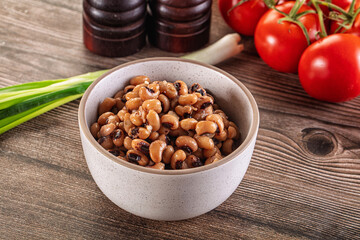 Canned Black eye bean in the bowl
