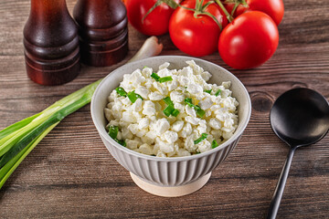 Cottage cheese with green onion