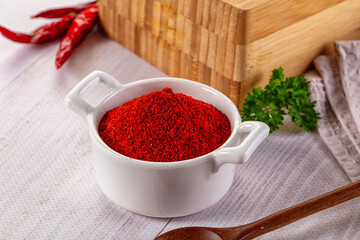 Red dry chili pepper paprika powder