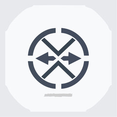 Modern abstract communication icon with arrows and circle design concept symbol graphic minimalist