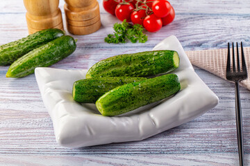 Homemade lightly salted cucumbers snack