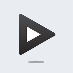 Minimalist play button design for media interface navigation and app development usage