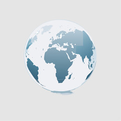 Conceptual earth globe with continents illustration depicting global interconnectedness and