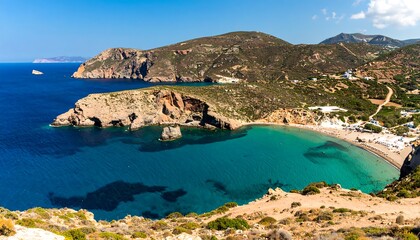 Fototapeta premium Panoramic view of a secluded bay