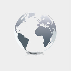 Fototapeta premium Illustration of a stylized globe focusing on the Americas for global awareness visualization