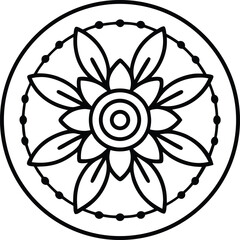 Vibrant circular alpona and rangoli pattern design