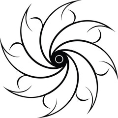 Intricate swirling spiral alpona design with delicate floral borders