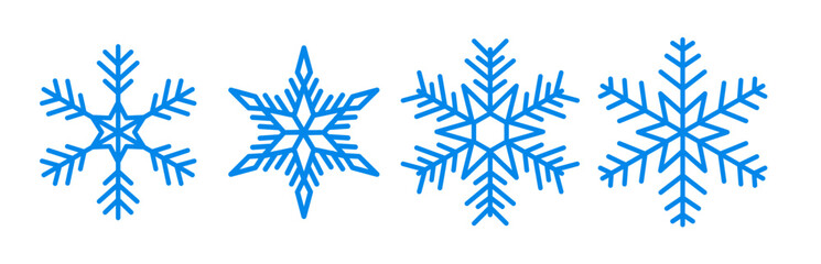 snowflakes set - vector icon