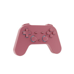 Pink gaming controller for video game console isolated PNG with Transparent Background