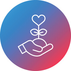 Philanthropy Line Gradient Circle Background Icon