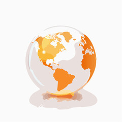 Illustrative globe showcasing the americas, symbolizing global connection and communication within