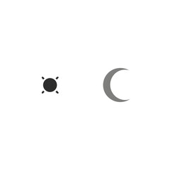Minimalist Sun and Moon Icons for Weather Representation