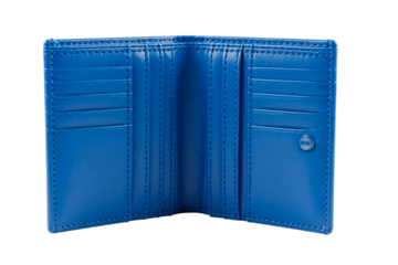 blue leather wallet isolated