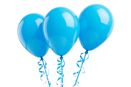 blue balloons isolated on white