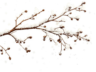 Bare Autumn Branch with Few Remaining Leaves