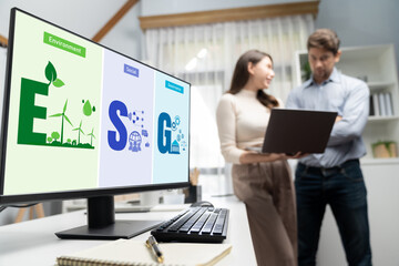 ESG environmental social governance policy for brisk business to set a standard to achieve high ESG...