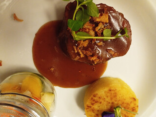 gourmet meat meal with vegetables