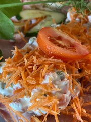 fresh vegetables on a plate