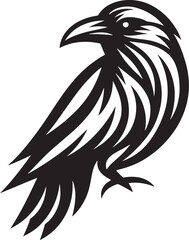 Fototapeta premium Vector image of a raven head isolated on a white background. Vector illustration