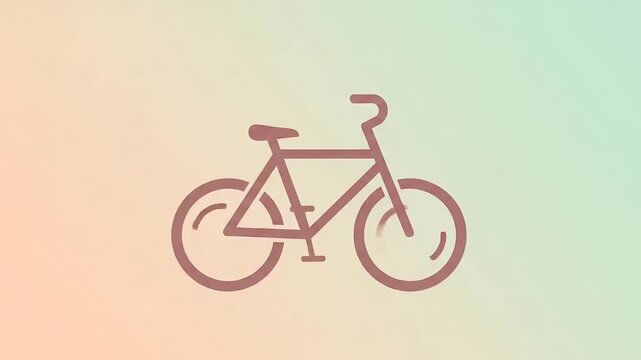 Bicycle Icon on Gradient Background.