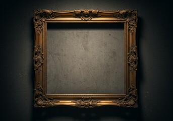 Golden Frame: An ornate, antique, golden frame poised against a subtly textured background. The empty space within the frame invites contemplation.