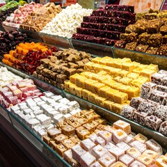 Colorful Turkish Delight Display.