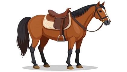 Brown Horse with Saddle.