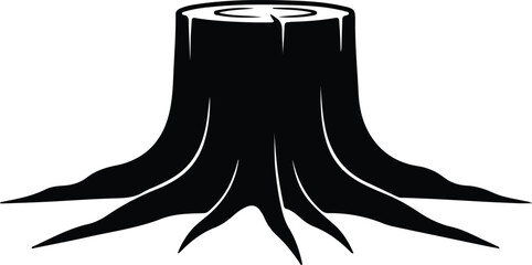 Vector Tree stump wood nature abstract shape silhouette Illustrator
